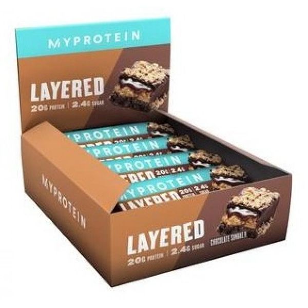 Myprotein Протеїновий батончик Layered 12x60g Triple Chocolate Fudge 2022-09-0758 фото