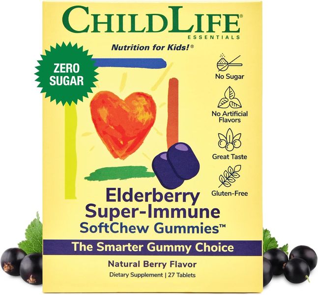 Бета-глюкан Elderberry Super-Immune SoftChew Gummies 27 таблеток Natural Berry 2023-10-3470 фото