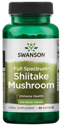 Swanson Full Spectrum Shiitake Mushroom 500 мг 60 капсул 2023-10-2304  фото