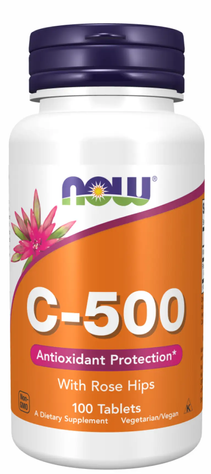Витамин С с шиповником Now Foods C-500 RH 100 таблеток 2022-10-0010 фото