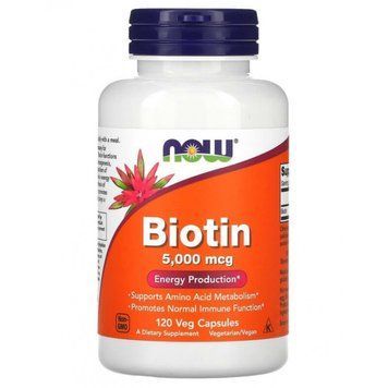 Биотин Now Foods Biotin 5 мг 120 капсул 100-27-3430014-20 фото