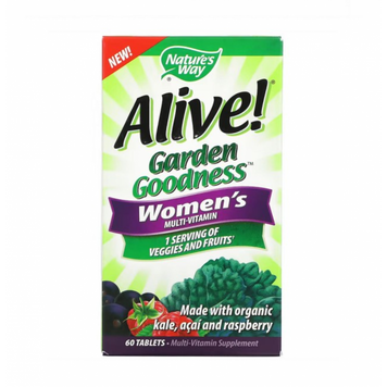 Мультивітаміни для жінок Nature's Way Alive Organic Garden Goodness Women 60 таблеток 2022-10-1043 фото