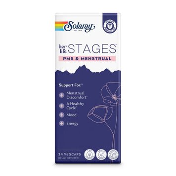 ПМС и менструальный цикл Solaray Her Life Stages PMS & Menstrual 24 капсулы 2023-10-2423 фото