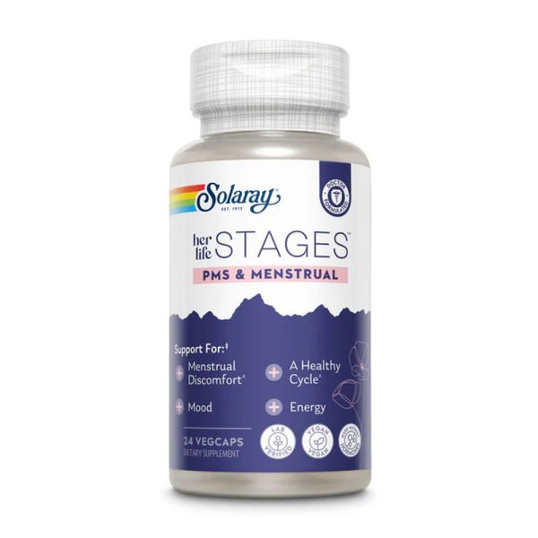 ПМС и менструальный цикл Solaray Her Life Stages PMS & Menstrual 24 капсулы 2023-10-2423 фото