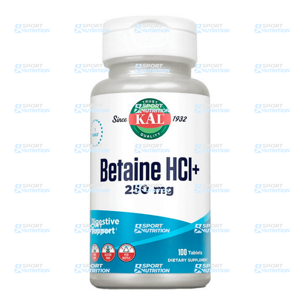 Бетаина гидрохлорид KAL Betain HCL Plus 250 мг 100 таблеток 22592-01 фото