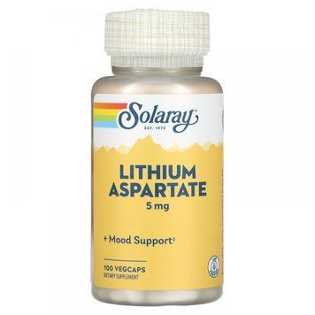 Літій Solaray Lithium Aspartate 5 мг 100 капсул 2023-10-3428 фото