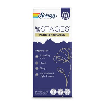 Поддержка при менопаузе Solaray Her Life Stages Perimenopause 60 капсул 2023-10-2424 фото