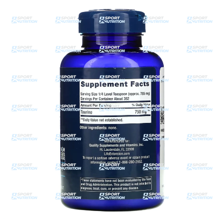 Life Extension Taurine Powder 300 г 2022-10-1875 фото