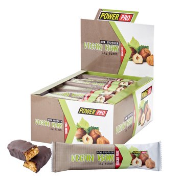 Протеїновий батончик Power Pro Vegan Bar 32% 20 шт x 60 г Hazelnut 100-11-5491236-20 фото