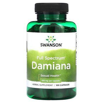 Swanson Full Spectrum Damiana 510 мг 100 капсул 2023-10-2735 фото