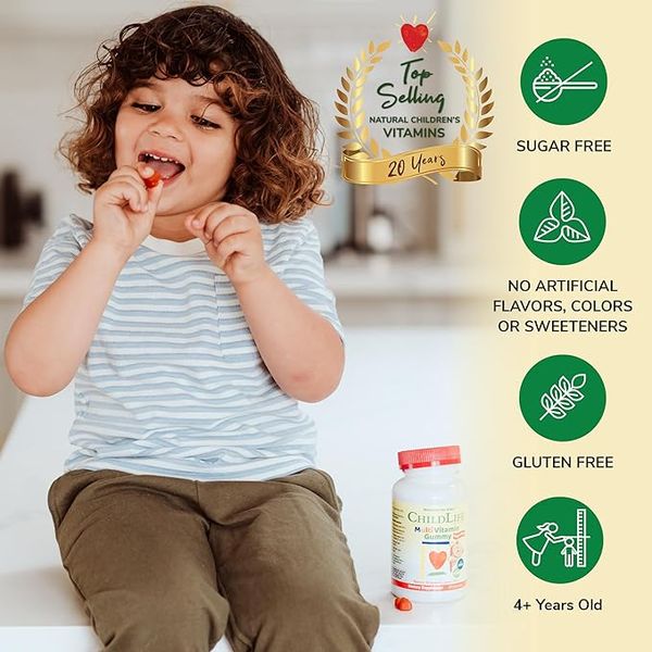 Мультивітаміни для дітей ChildLife Essentials Multi Vitamin Gummy Natural Strawberry Lemon 90 жувальних цукерок 2023-10-3465 фото