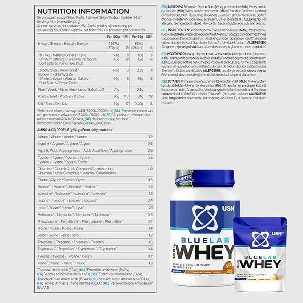 Протеїн USN Blue Lab 100% Whey Premium Protein 476 г Tropical Smoothie 21991-05 фото