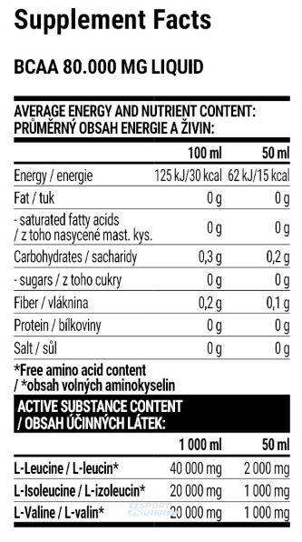 Extrifit BCAA 80.000 Liquid 1000 мл Apricot 100-45-9428744-20 фото