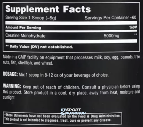 Креатин Universal Animal Creatine Powder 300 г 821093 фото