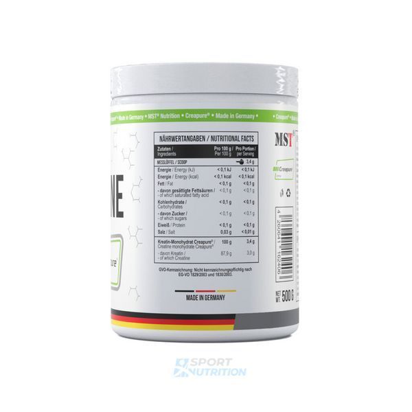 Креатин MST Creatine PRO Creapure 500 г Unflavored 22234-01 фото