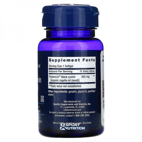 Олія чорного кмину Life Extension Black Cumin Seed Oil 500 мг 60 капсул 2022-10-1905 фото