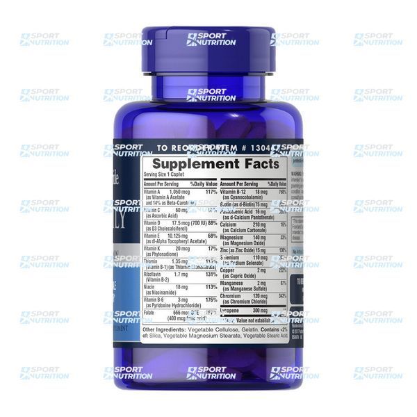 Puritans Pride One Daily Men`s Multivitamin 100 капсул 100-74-8557232-20 фото