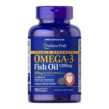 Puritan's Pride Double Strength Omega-3 Fish Oil 1200 мг (636 мг EPA/408 мг DHA) 90 капсул 2022-10-1749 фото