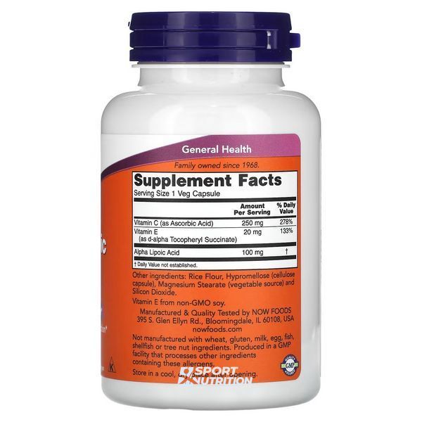 Альфа-липоевая кислота Now Foods Alpha Lipoic Acid 100 мг 60 капсул 812813 фото