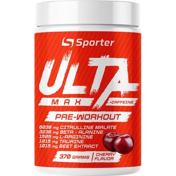 Предтренировочный комплекс Sporter Ulta Max Pre-Workout + Caffeine 370 г Вишня 820991 фото