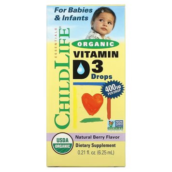 ChildLife Organic Vitamin D3 Drops Liquid 400 МО 6.25 мл 2023-10-3469 фото