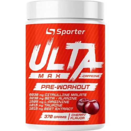 Предтренировочный комплекс Sporter Ulta Max Pre-Workout + Caffeine 370 г Вишня 820991 фото