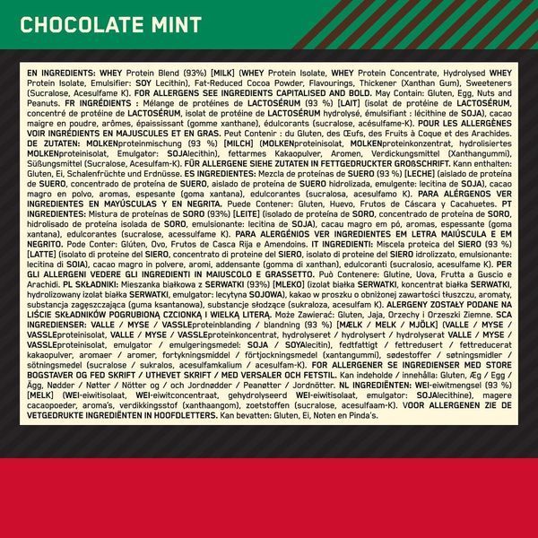 Протеїн Optimum Nutrition Gold Standard 100% Whey 899 г Chocolate mint 100-15-4438009-20 фото