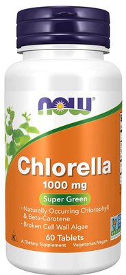 Now Foods Chlorella 1000 мг 60 таблеток 100-66-0079113-20 фото