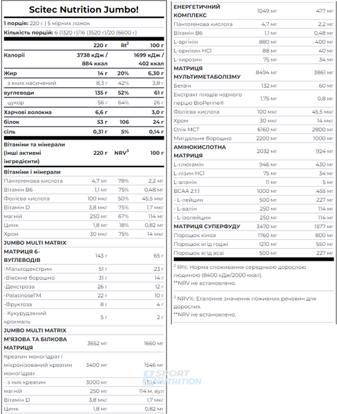 Гейнер Scitec Nutrition Jumbo 3520 г Ваниль 728633103003 фото