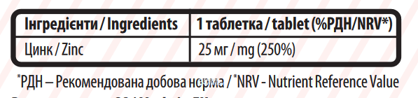 Sporter Zinc Gluconate 25 мг 90 таблеток 820461 фото