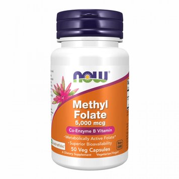 Метилфолат Now Foods Methyl Folate 5000 мкг 50 капсул 2022-10-1432 фото