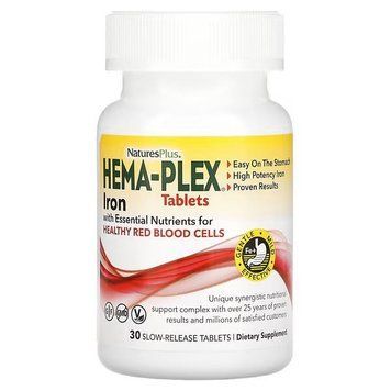 Залізо Nature's Plus Hema-Plex Iron with Essential Nutrients 30 таблеток 2022-10-2841 фото
