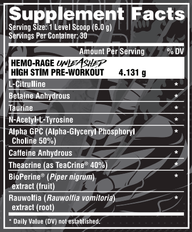 Предтренировочный комплекс Nutrex Hemo Rage Unleashed 180 г 2022-09-0005 фото