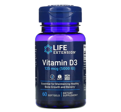 Life Extension Vitamin D3 125 мкг 60 капсул 2022-10-1906 фото