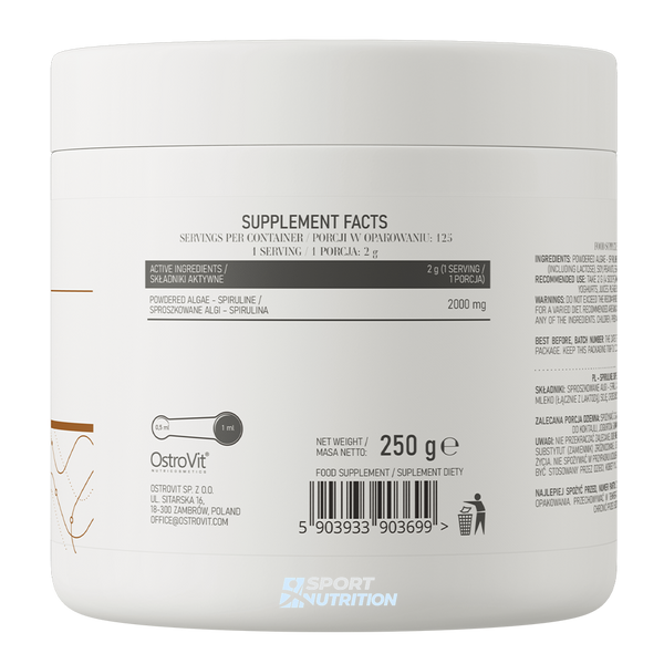 Спіруліна OstroVit Spiruline 250 г 822006 фото