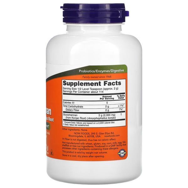 Глюкоманнан Now Foods Glucomannan Pure Powder 227 г 2023-10-3781 фото