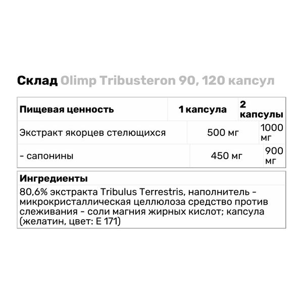 Стимулятор тестостерона Olimp Tribusteron 90 120 капсул 103273 фото