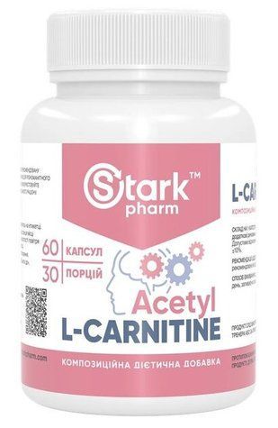 Жироспалювач Stark Pharm L-Carnitine Acetyl 500 мг 60 капсул 100-20-9594977-20 фото