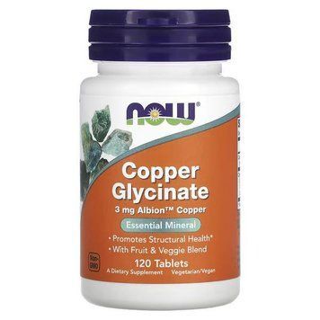 Мідь Now Foods Copper Glycinate 120 таблеток 2023-10-3096 фото