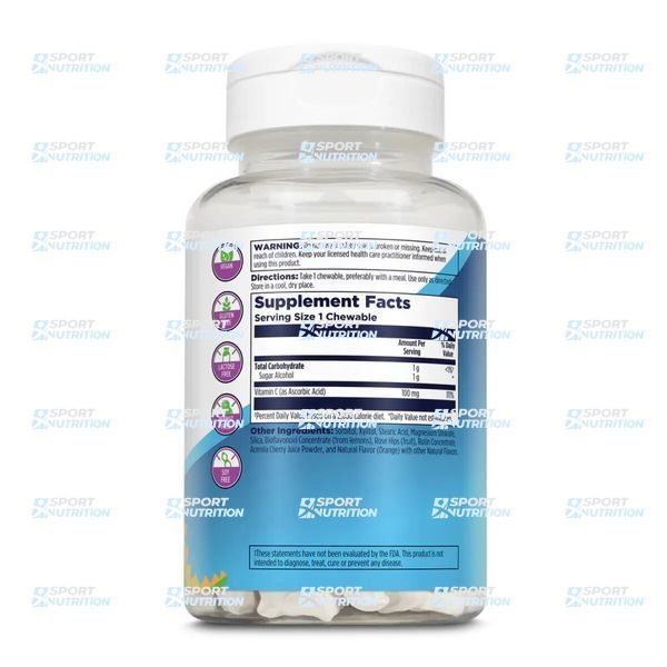 Витамины для детей KAL Vitamin C-Rex Chewables 100 мг 100 жевательных таблеток Orange 2023-10-2159 фото