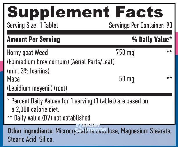 Підримка лібідо Haya Labs Horny Goat Weed + Maca 750 мг 90 таблеток 820443 фото