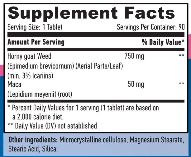 Тонизирующее средство Haya Labs Horny Goat Weed + Maca 750 мг 90 таблеток 820443 фото