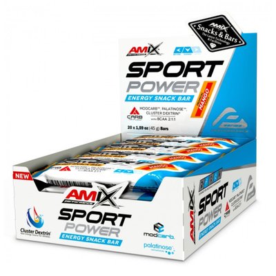 Amix Протеїновий батончик Sport Power Energi Snack Bar 20x45g Tropical Mango 2022-10-0926 фото