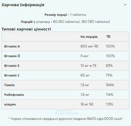 Вітаміни Myprotein Daily Vitamins 60 таблеток 100-47-7122414-20 фото