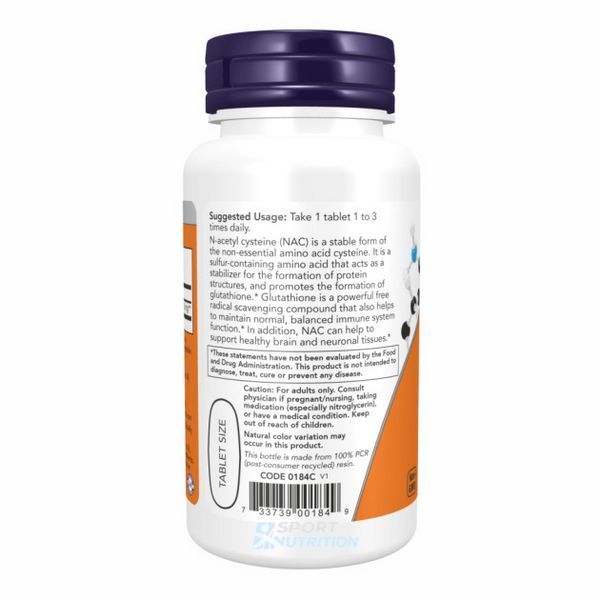 N-ацетилцистеїн Now Foods NAC 1000 мг 120 таблеток 10459-01 фото