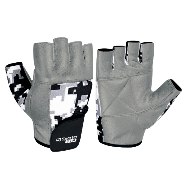 Перчатки для фитнеса Sporter Men (MFG-227.7 B) L Grey/Camo 820017 фото