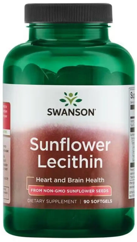 Swanson Sunflower Lecithin from Non-Gmo Sunflower Seeds 1200 мг 90 капсул 100-33-6272664-20 фото