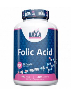 Фолиевая кислота Haya Labs Folic Acid 800 мкг 250 таблеток 818781 фото