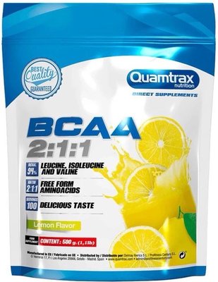 Quamtrax BCAA 2:1:1 500г Лимон 816240 фото