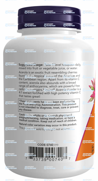 Now Foods Acerola Powder 170 г 2022-10-1335 фото